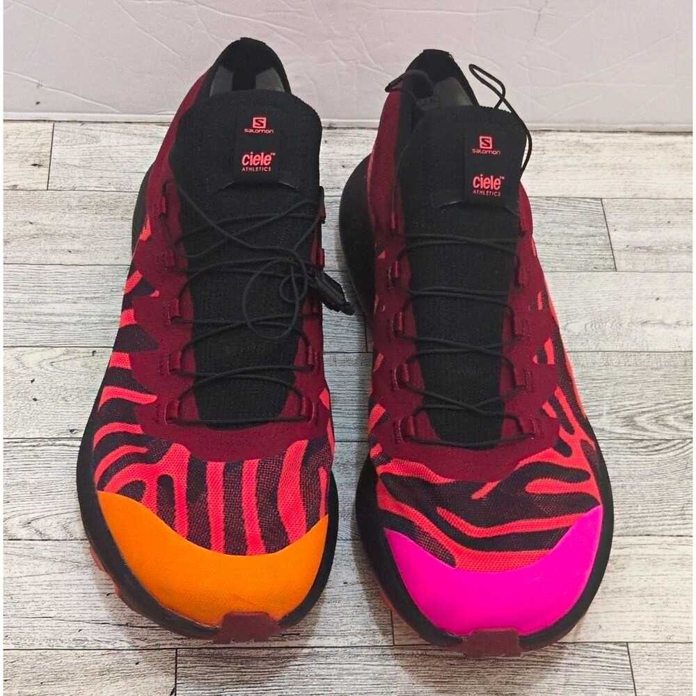 Salomon Men’s Athletic Sneakers Red/Black Orange Pink Rare Color Sz 12 men's
